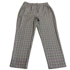 ASOS Design Pants‎ Women 6 Grey Purple Check Plaid Trousers Dark Academia Grunge